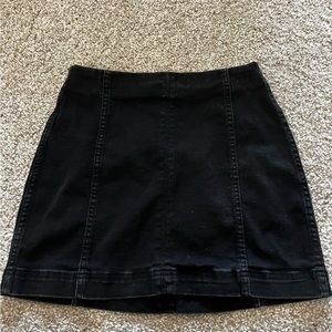 Black denim skirt